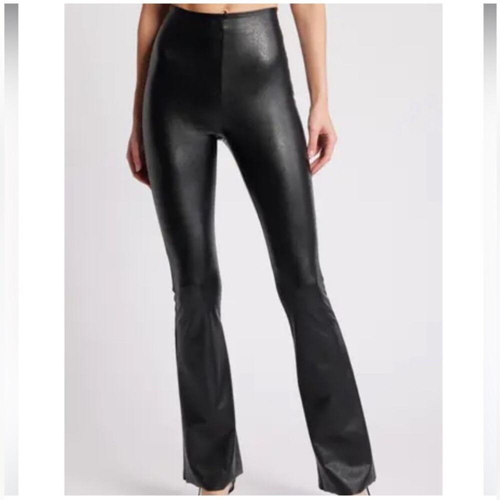 NWT Commando Faux Leather Flare Leggings Black Size M